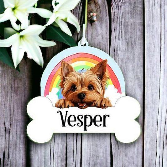 Personalised Silky Terrier Terrier Rainbow Hanging Decoration