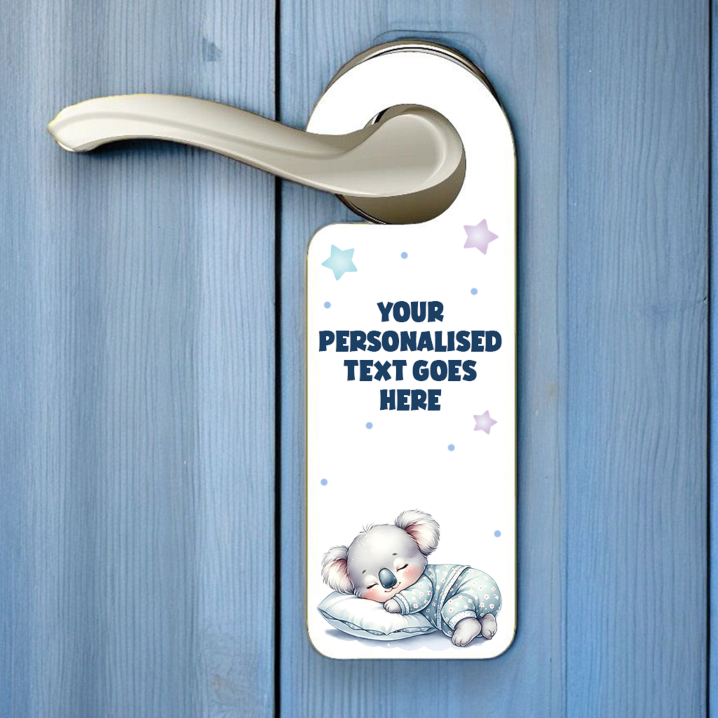 Personalised Koala Sleeping Door Hanger Gift