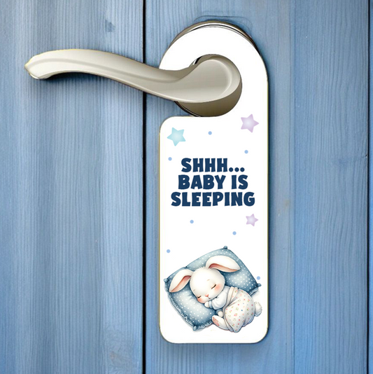 Personalised Rabbit Sleeping Door Hanger Gift