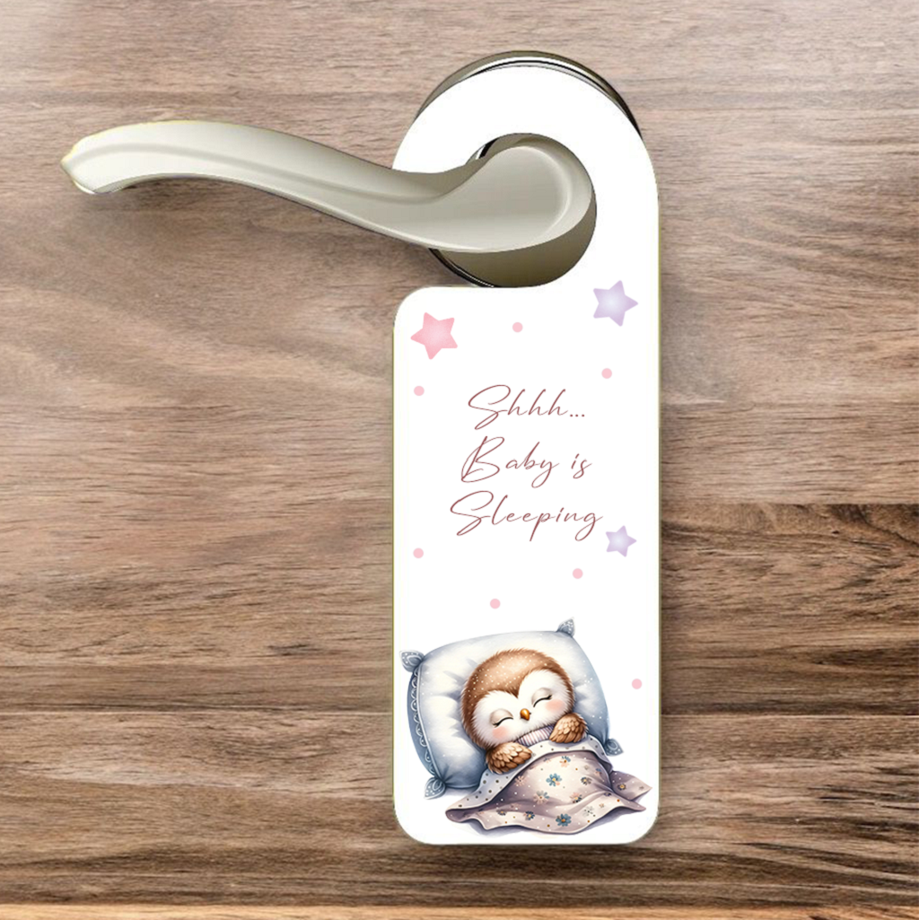 Personalised Giraffe Sleeping Door Hanger Gift