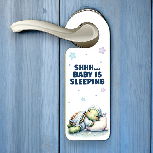 Personalised Turtle Sleeping Door Hanger Gift