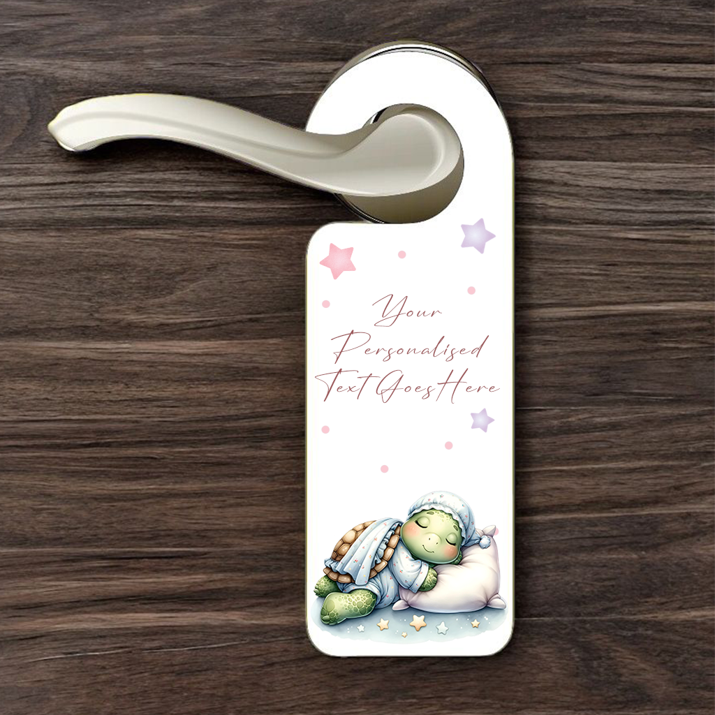 Personalised Turtle Sleeping Door Hanger Gift