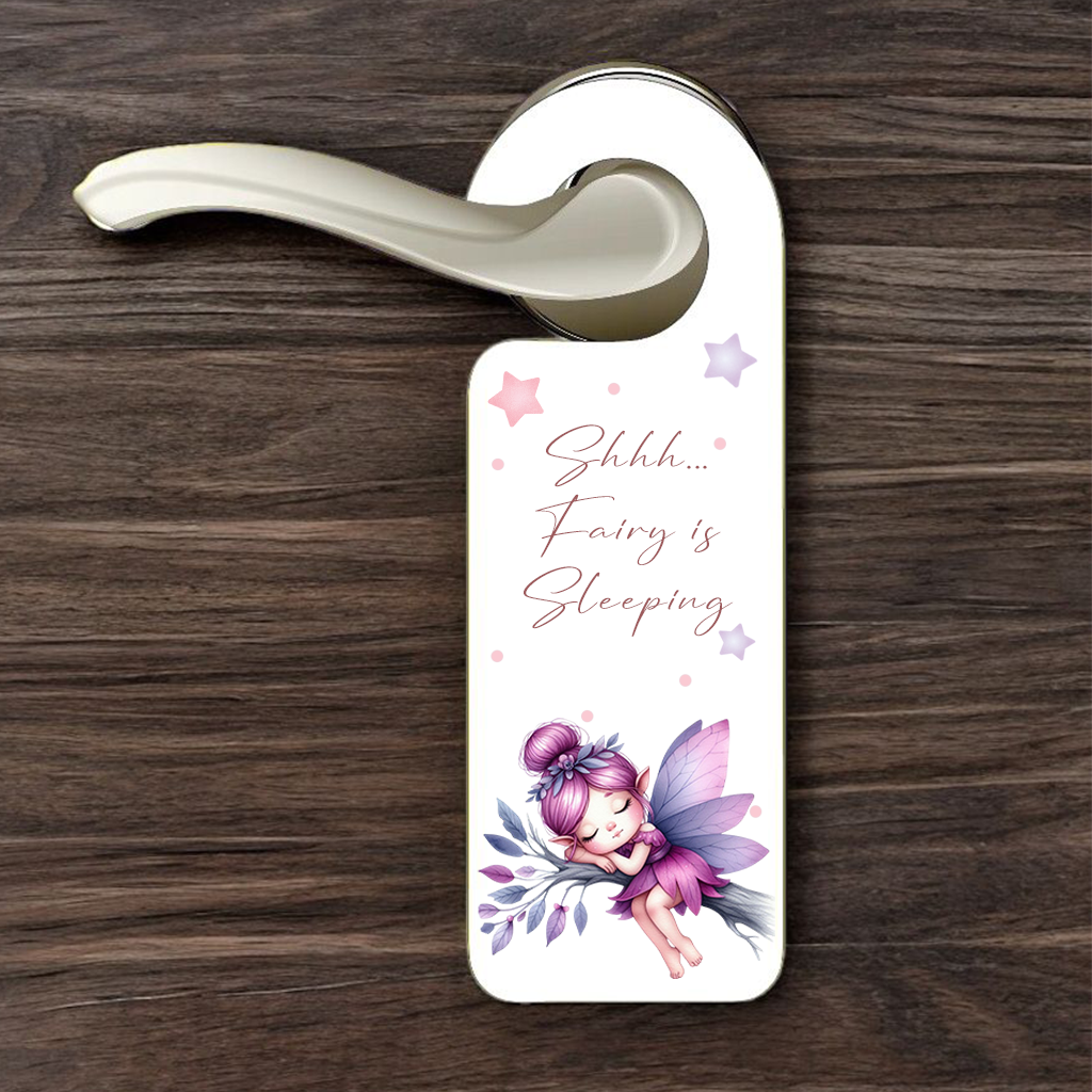 Personalised Fairy Purple - Sleeping Door Hanger Gift