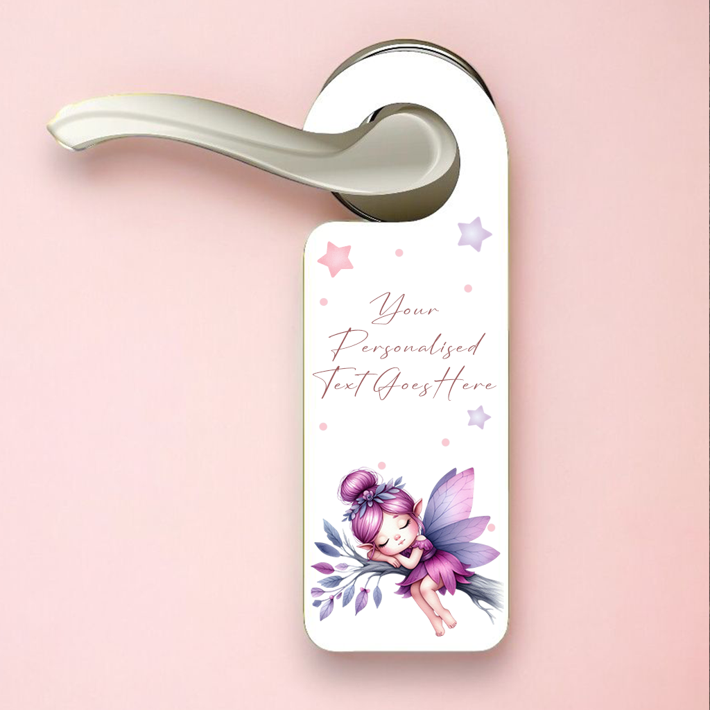 Personalised Fairy Purple - Sleeping Door Hanger Gift