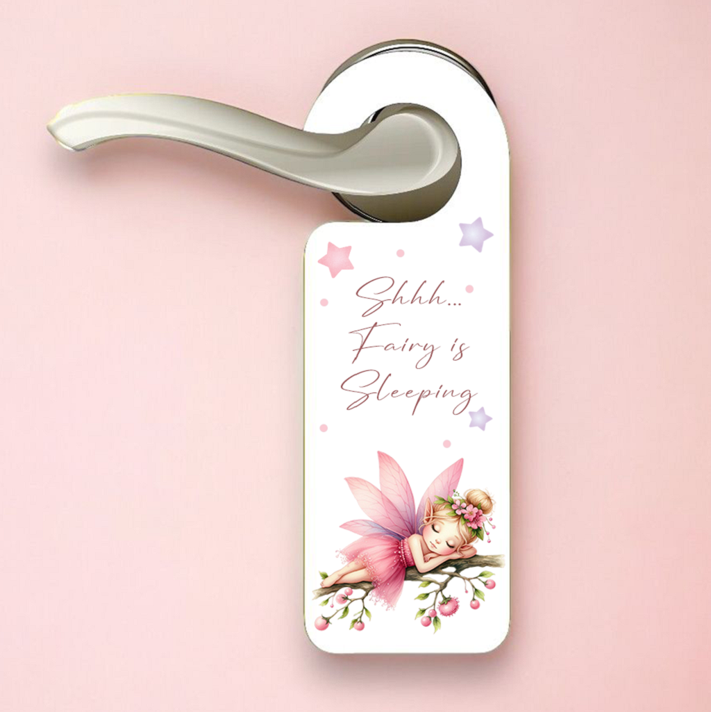 Personalised Fairy Pink - Sleeping Door Hanger Gift