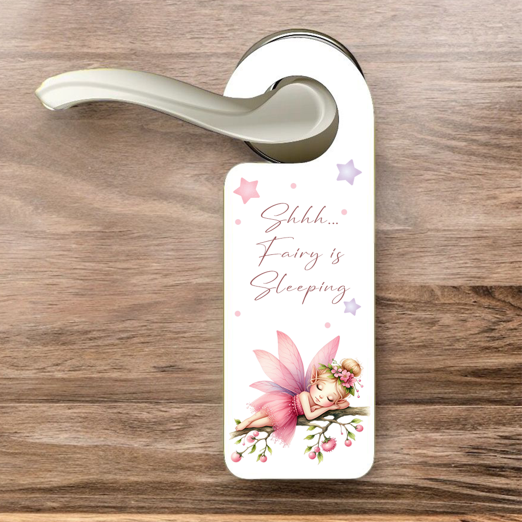 Personalised Fairy Pink - Sleeping Door Hanger Gift