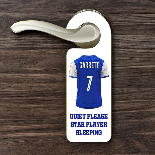 Personalised Football Team Shirt - Supporter Door Hanger Gift