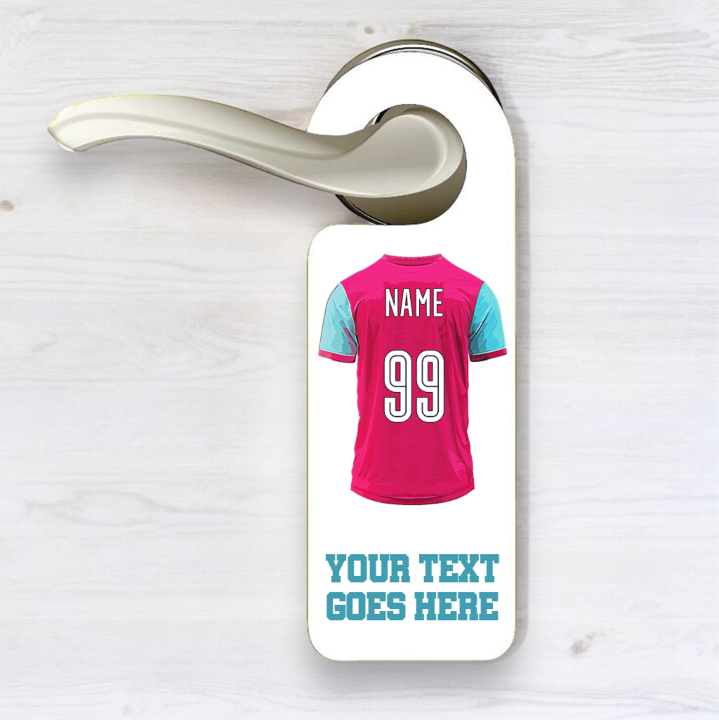 Personalised Football Team Shirt - Supporter Door Hanger Gift