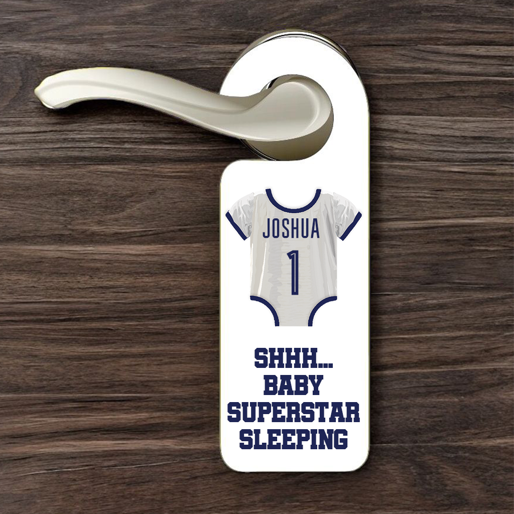 Personalised Football Team Babygrow - Supporter Door Hanger Gift