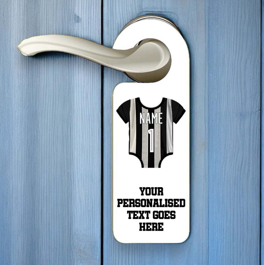 Personalised Football Team Babygrow - Supporter Door Hanger Gift