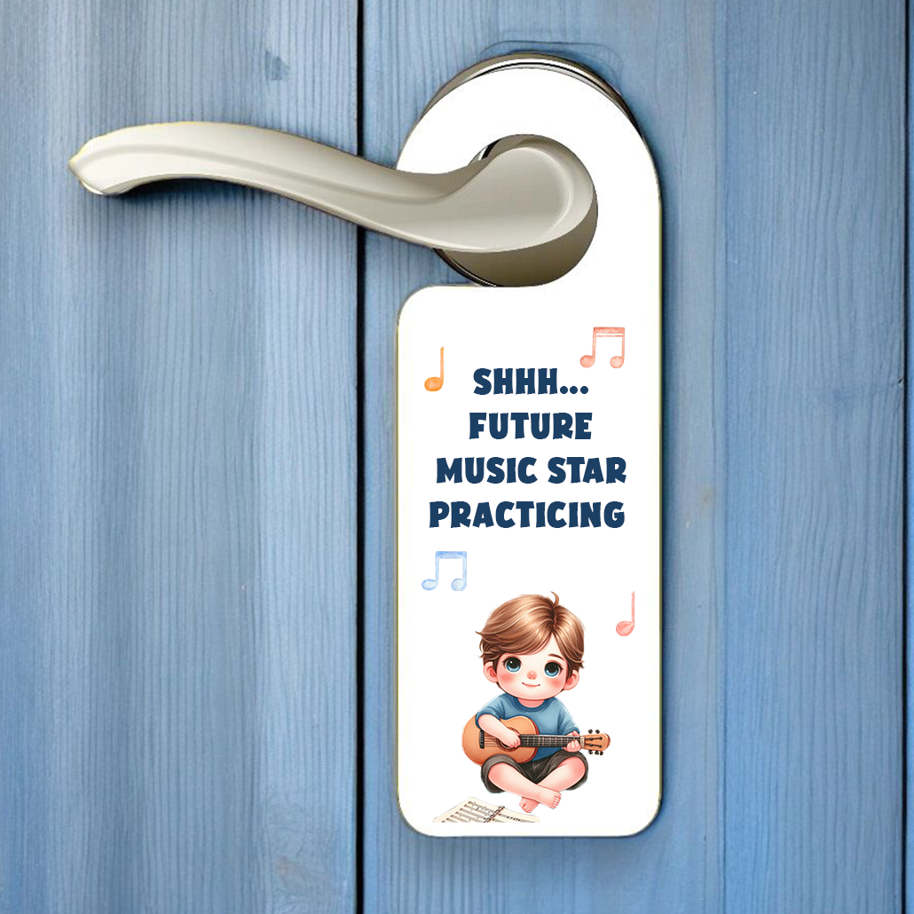 Personalised Music Star Blue - Door Hanger Gift