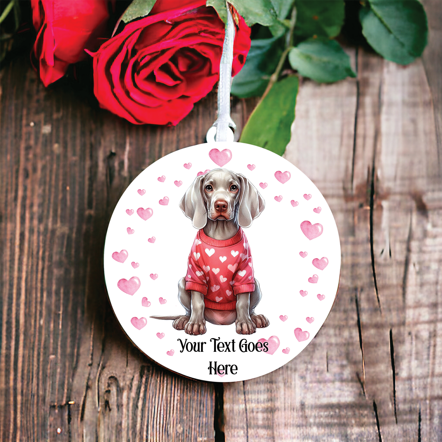 Personalised Weimaraner Dog Love Decoration