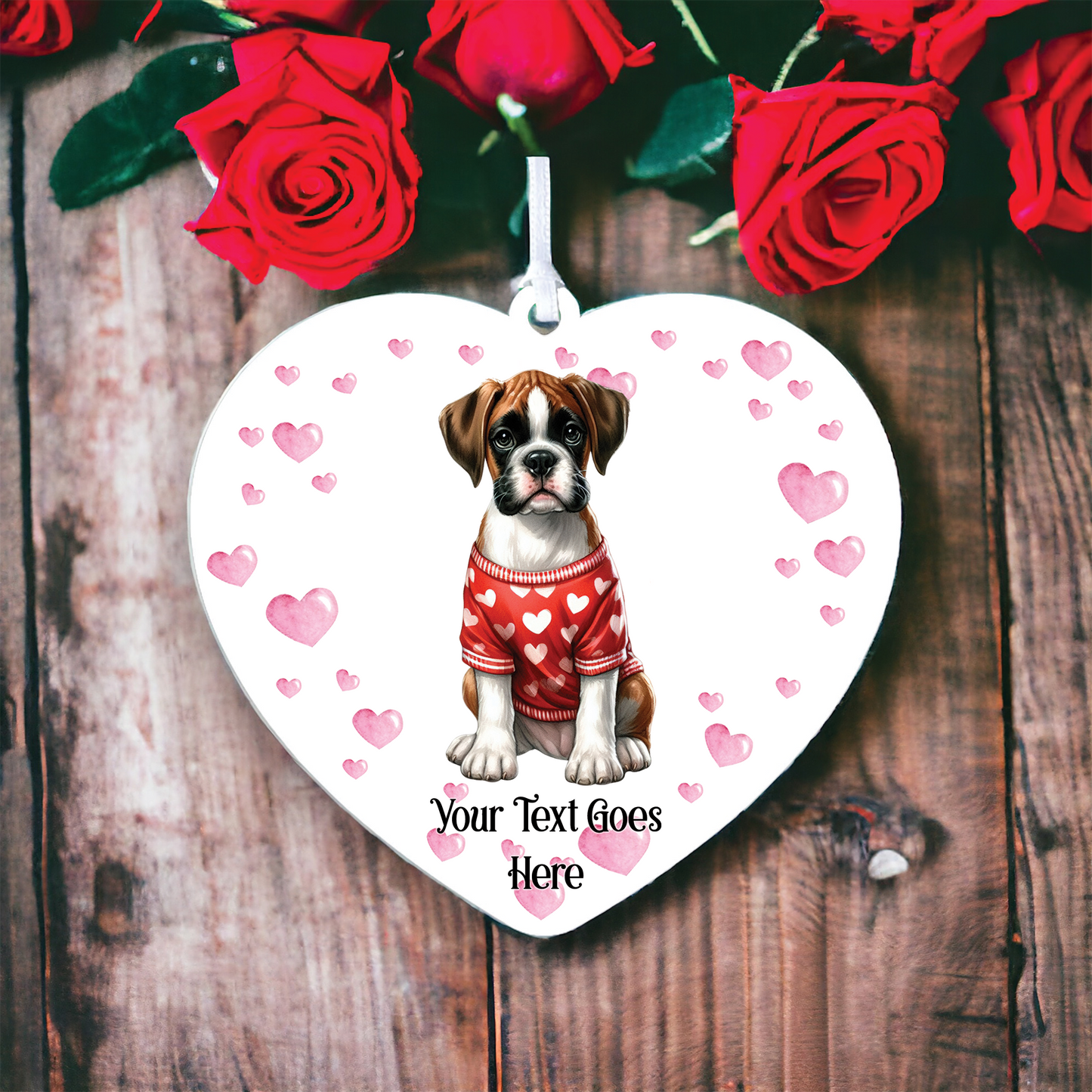 Personalised Boxer Dog Love Decoration