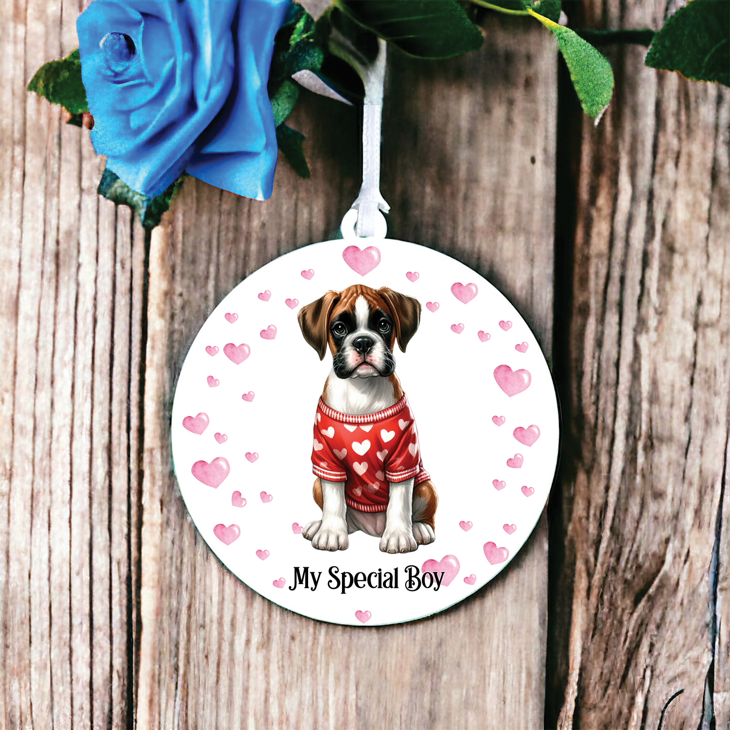 Personalised Boxer Dog Love Decoration