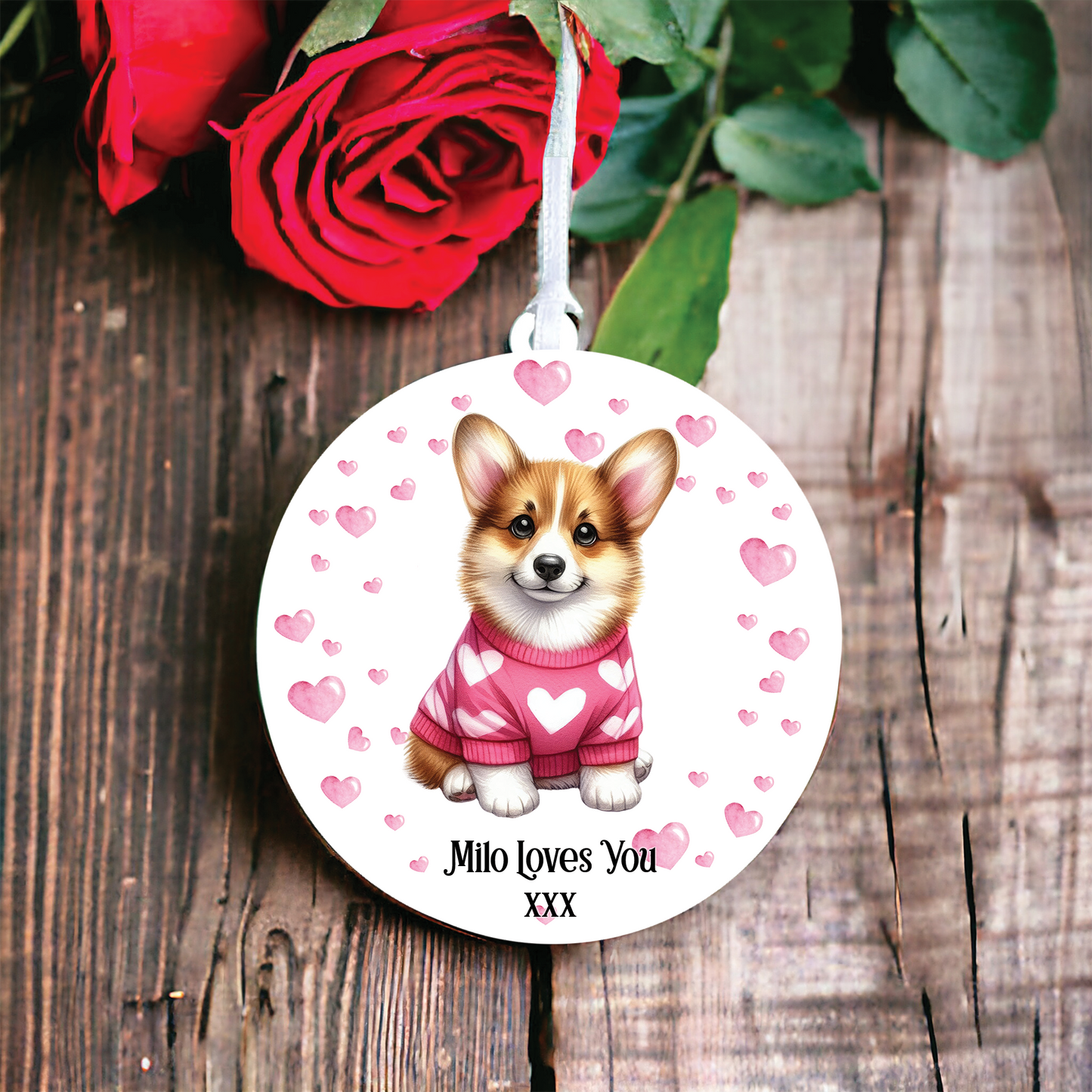 Personalised Corgi Dog Love Decoration