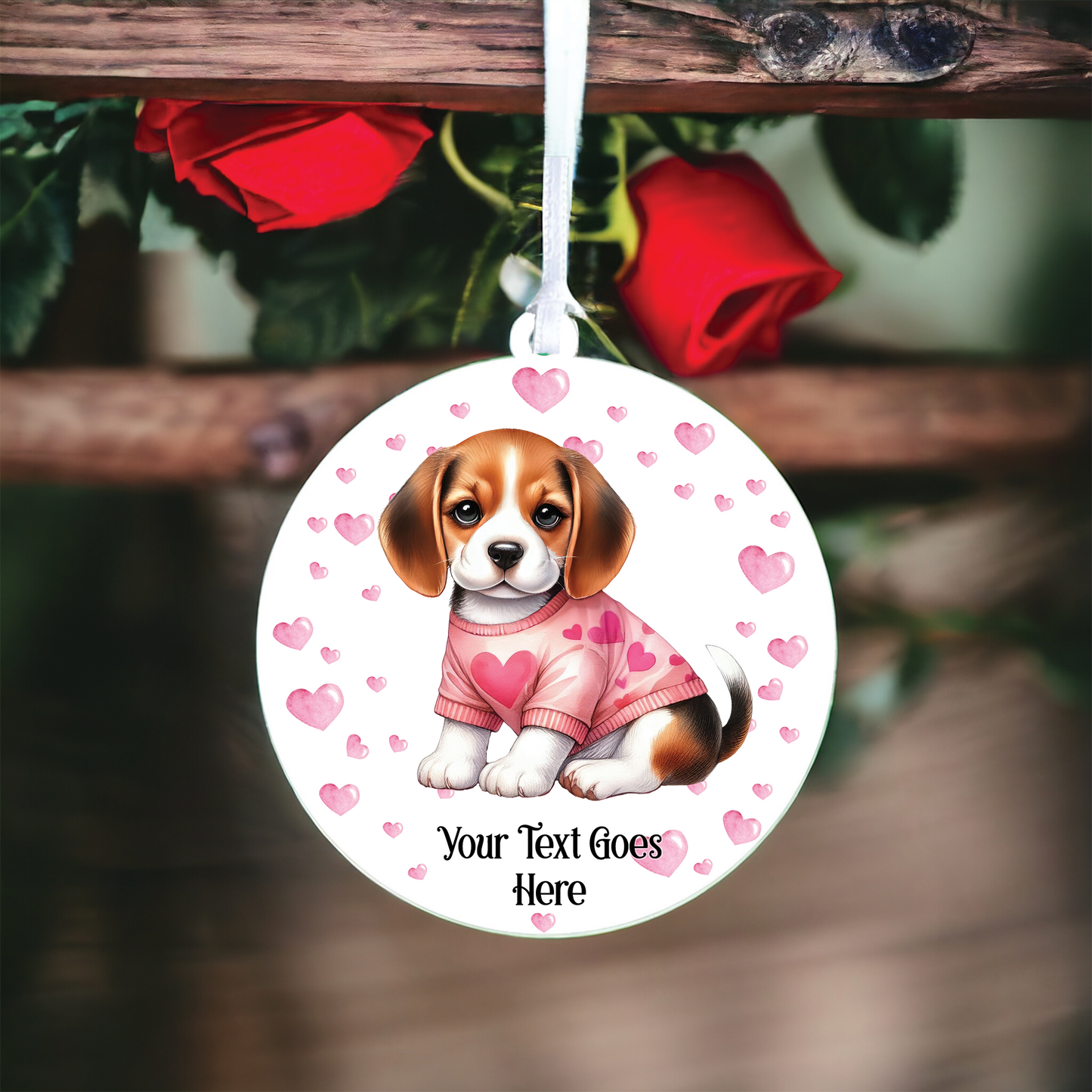 Personalised Beagle Puppy Dog Love Decoration