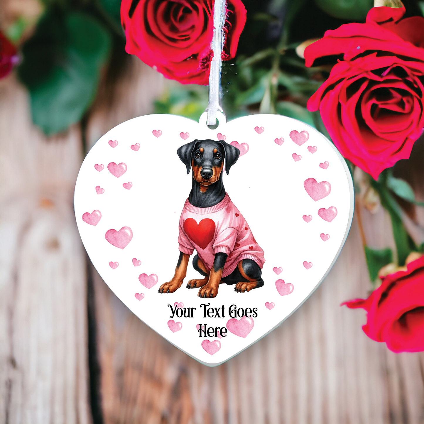 Personalised Doberman Dog Love Decoration