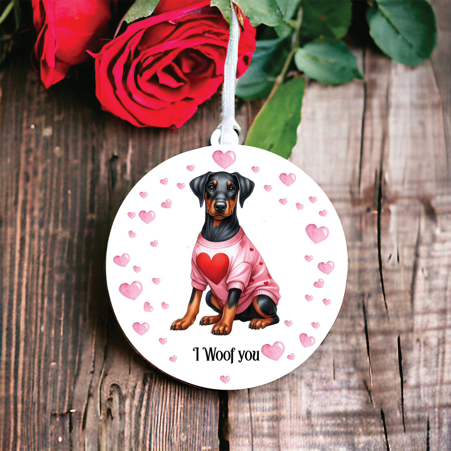 Personalised Doberman Dog Love Decoration