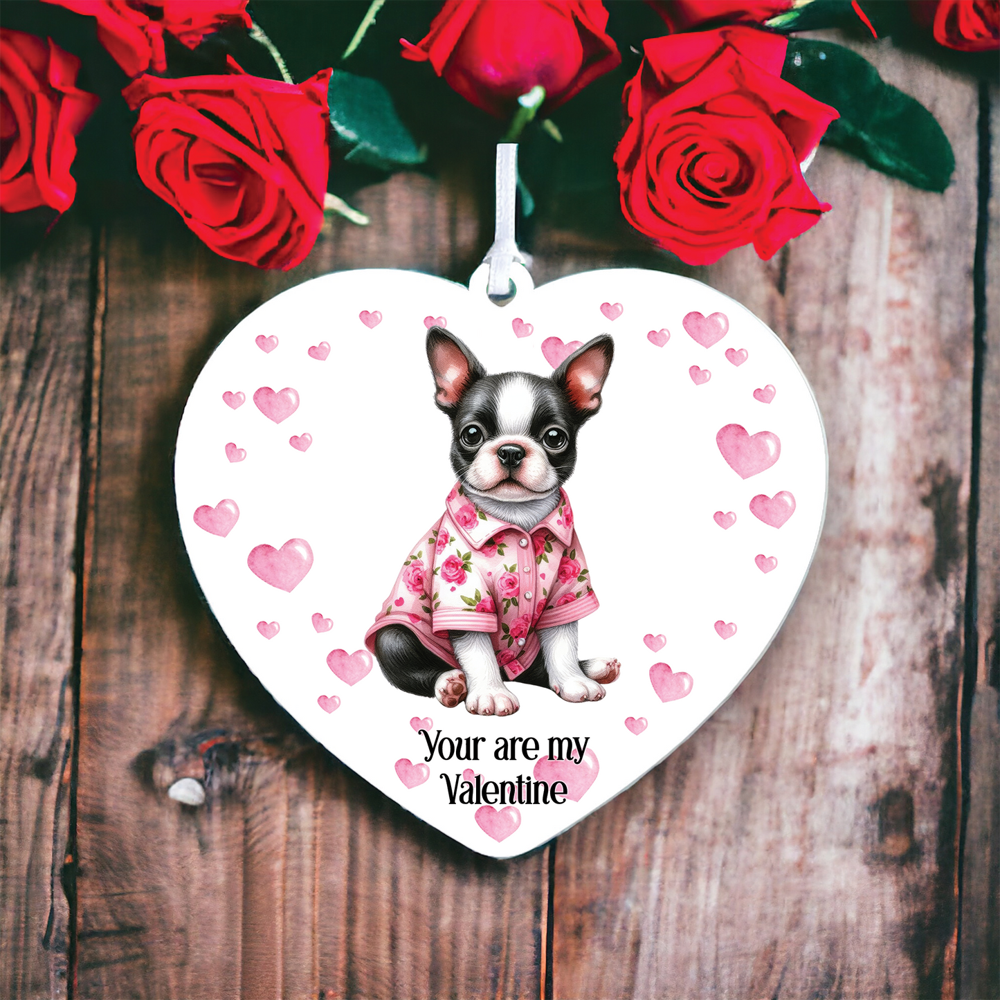 Personalised Boston Terrier Dog Love Decoration