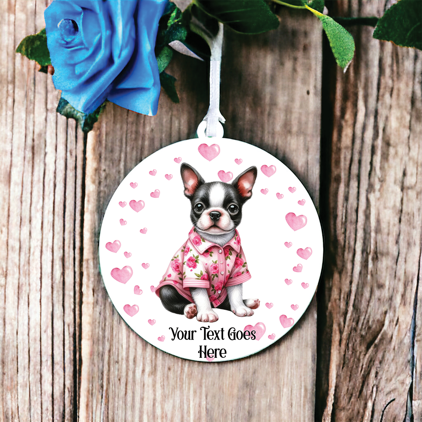 Personalised Boston Terrier Dog Love Decoration