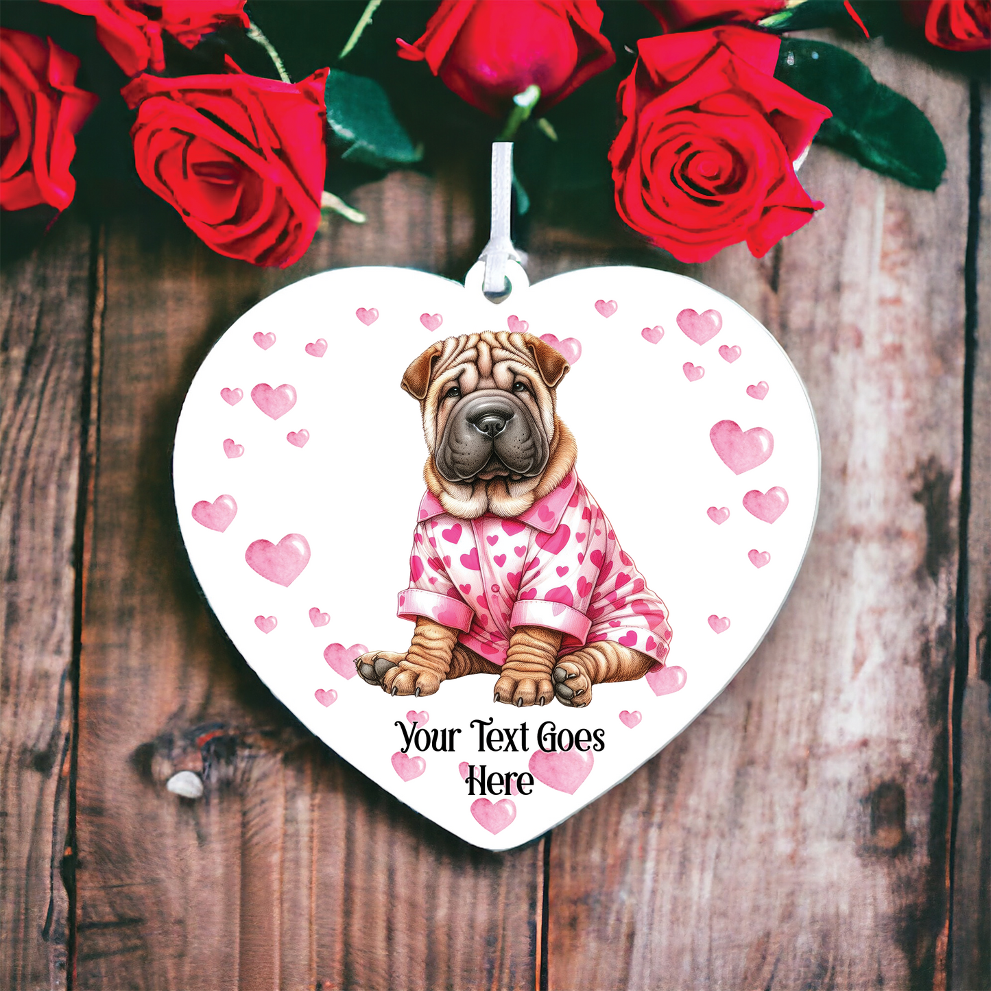 Personalised Shar Pei Dog Love Decoration