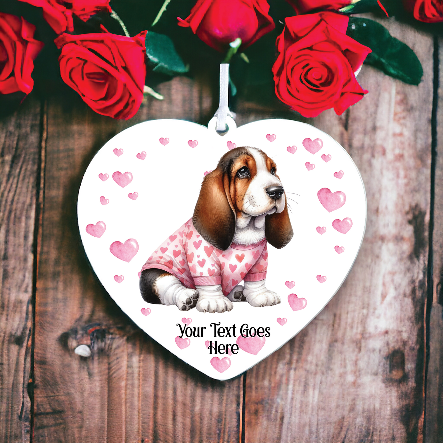 Personalised Basset Hound Dog Love Decoration