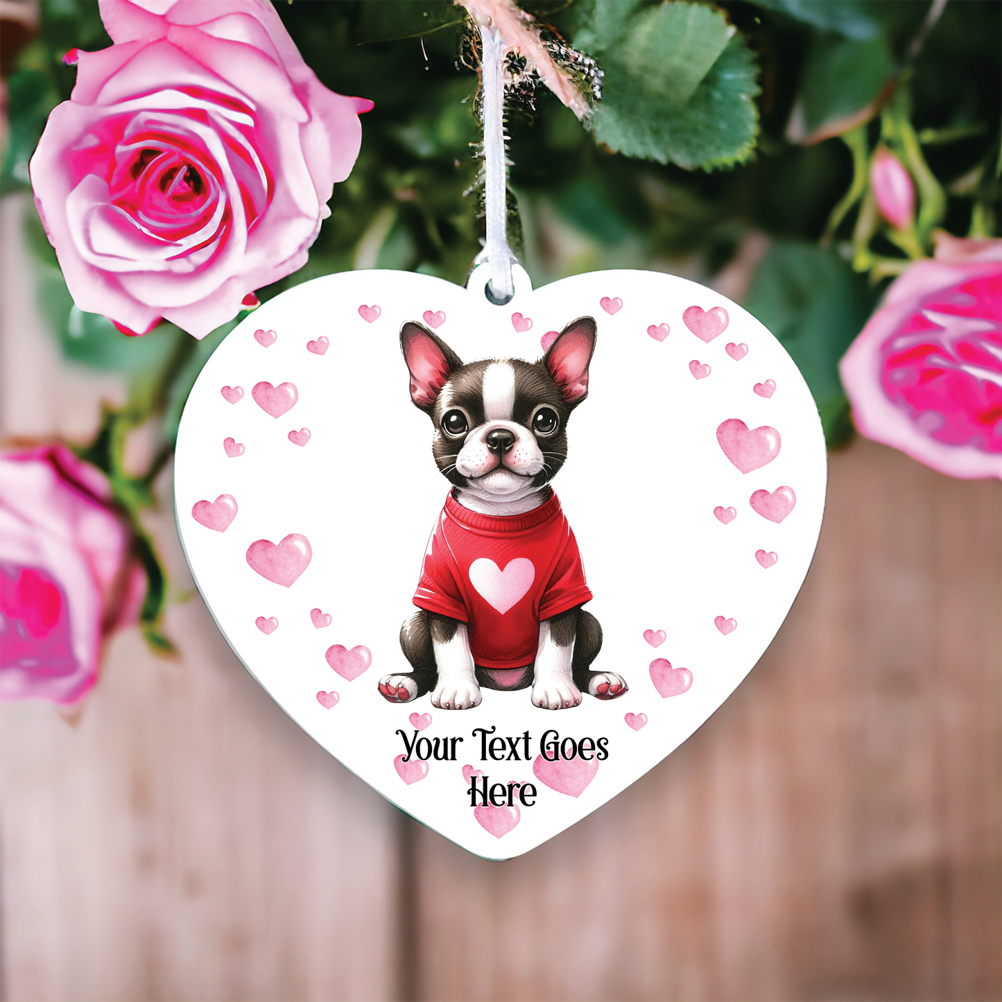 Personalised Boston Terrier Dog Love Decoration