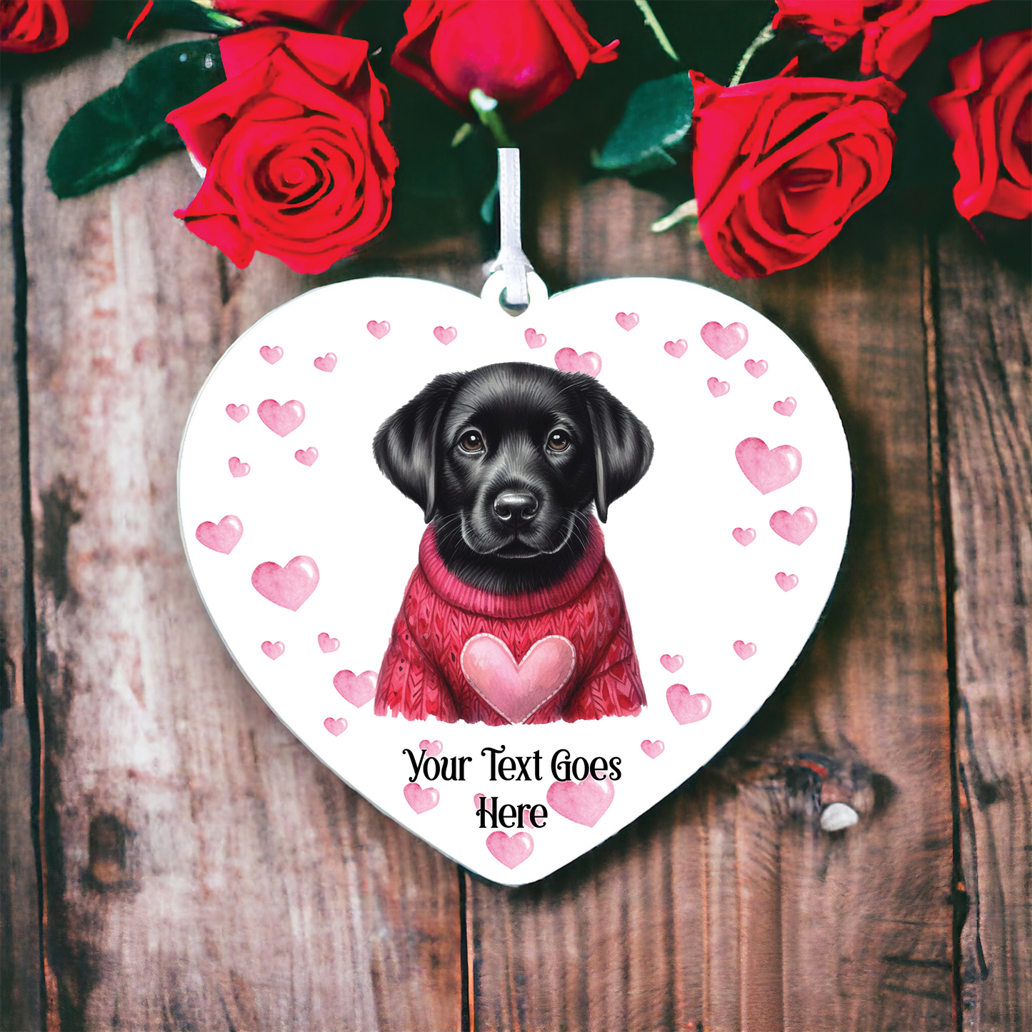 Personalised Black Labrador Puppy Love Decoration