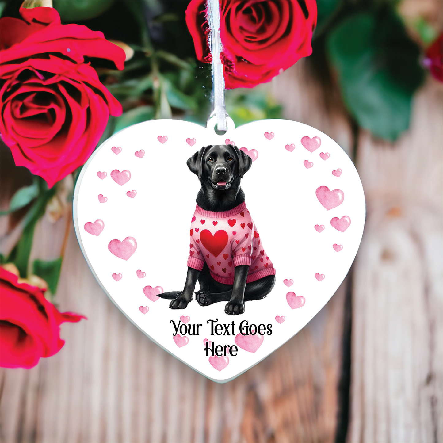 Personalised Black Labrador Love Decoration