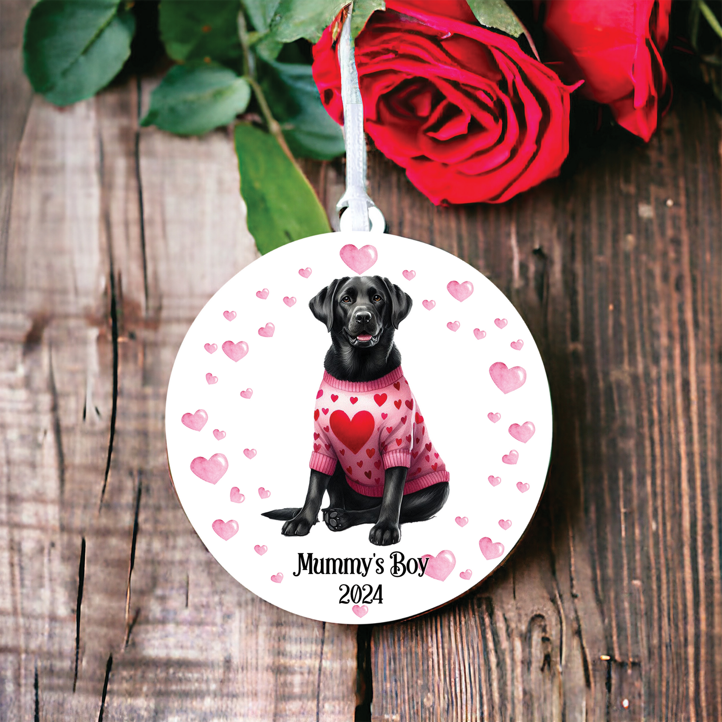 Personalised Black Labrador Love Decoration