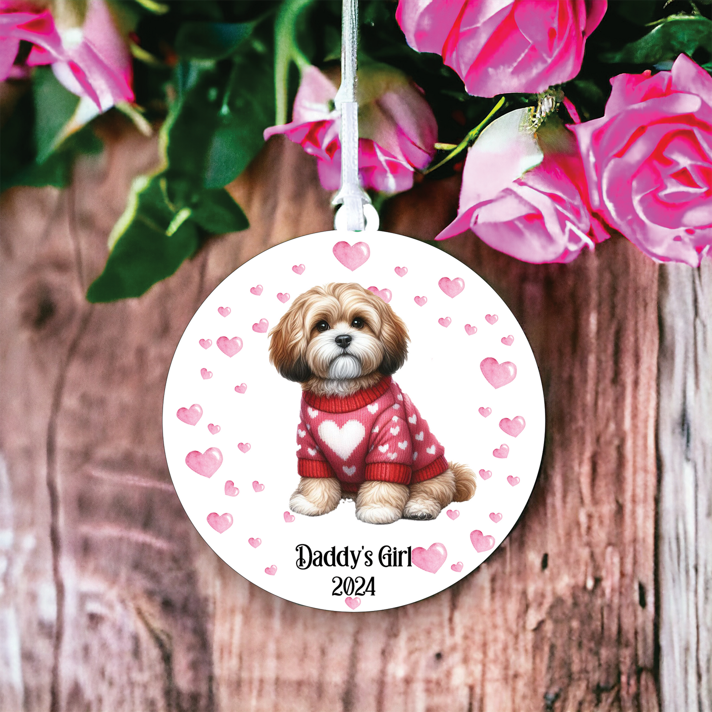 Personalised Cavachon Love Decoration