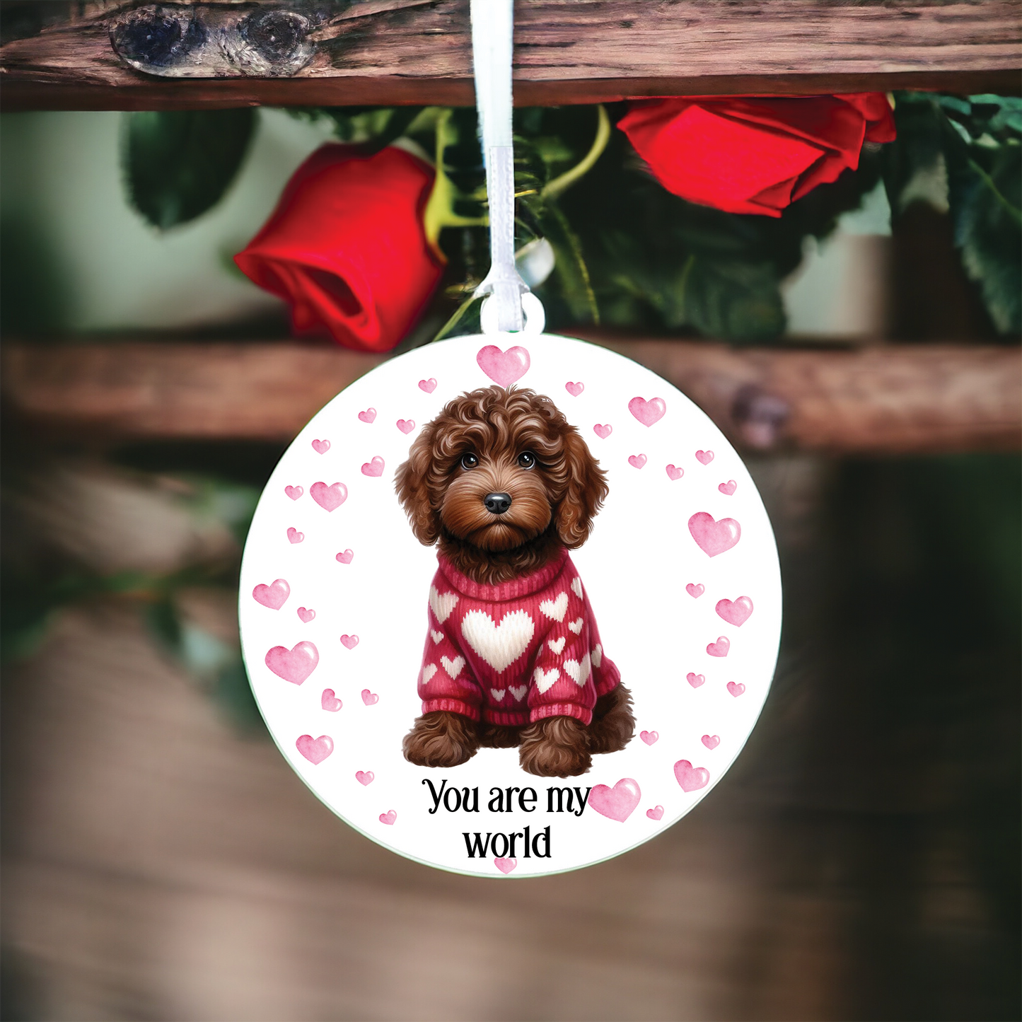 Personalised Chocolate Cockapoo Love Decoration