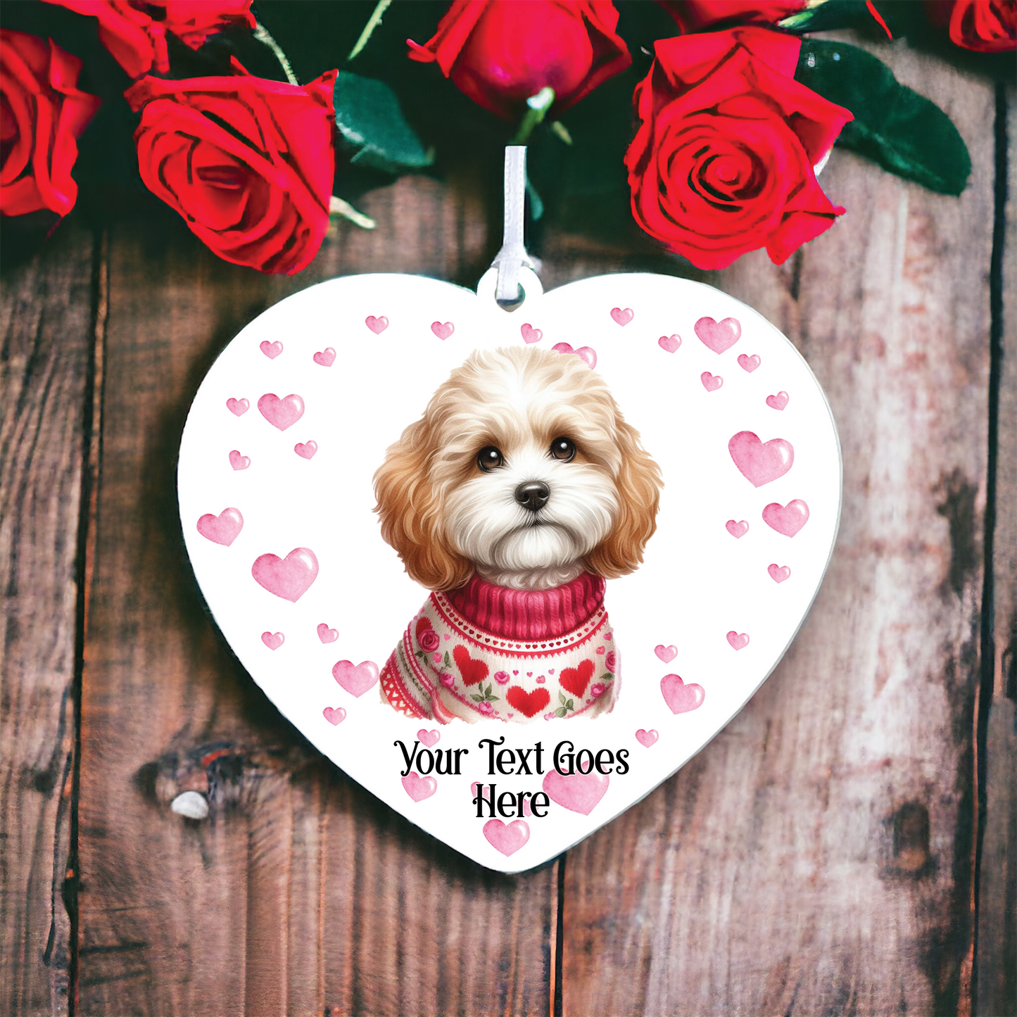 Personalised Cavachon Love Decoration B