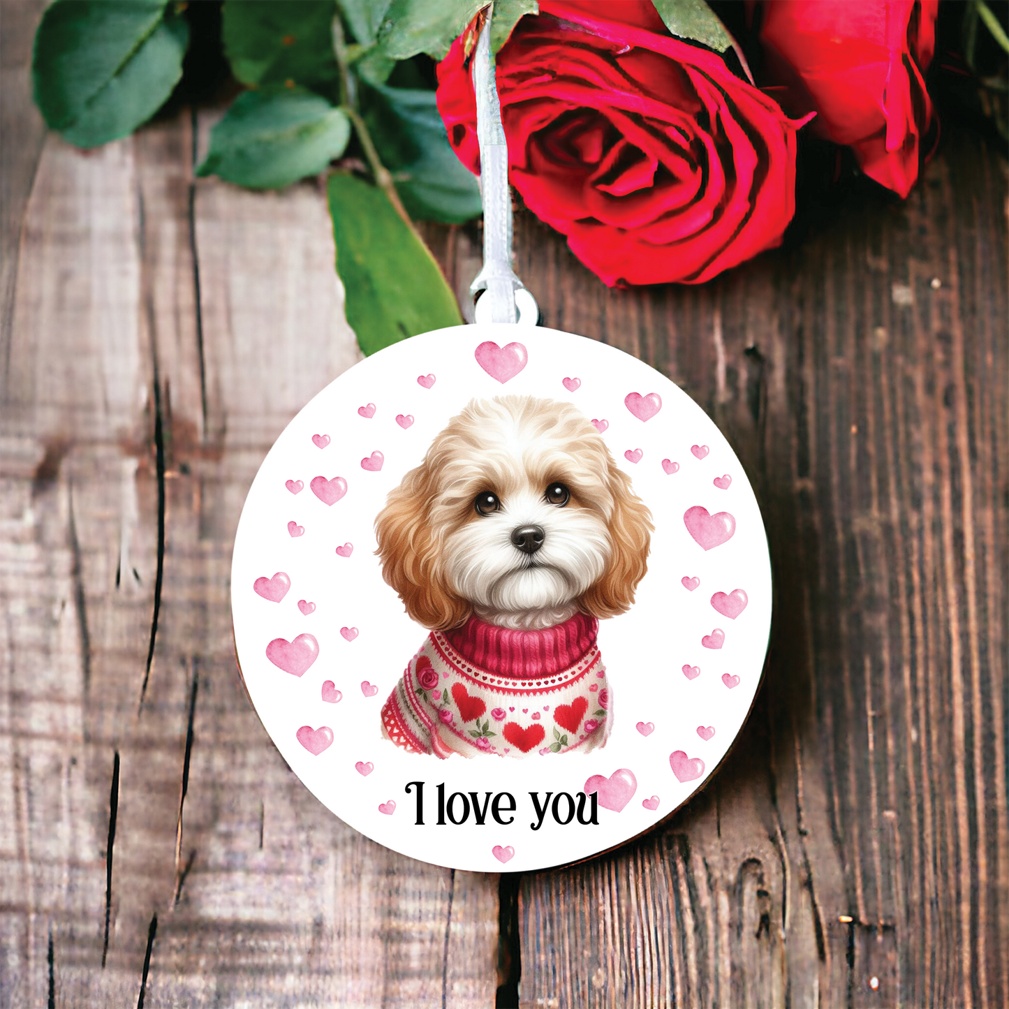 Personalised Cavachon Love Decoration B