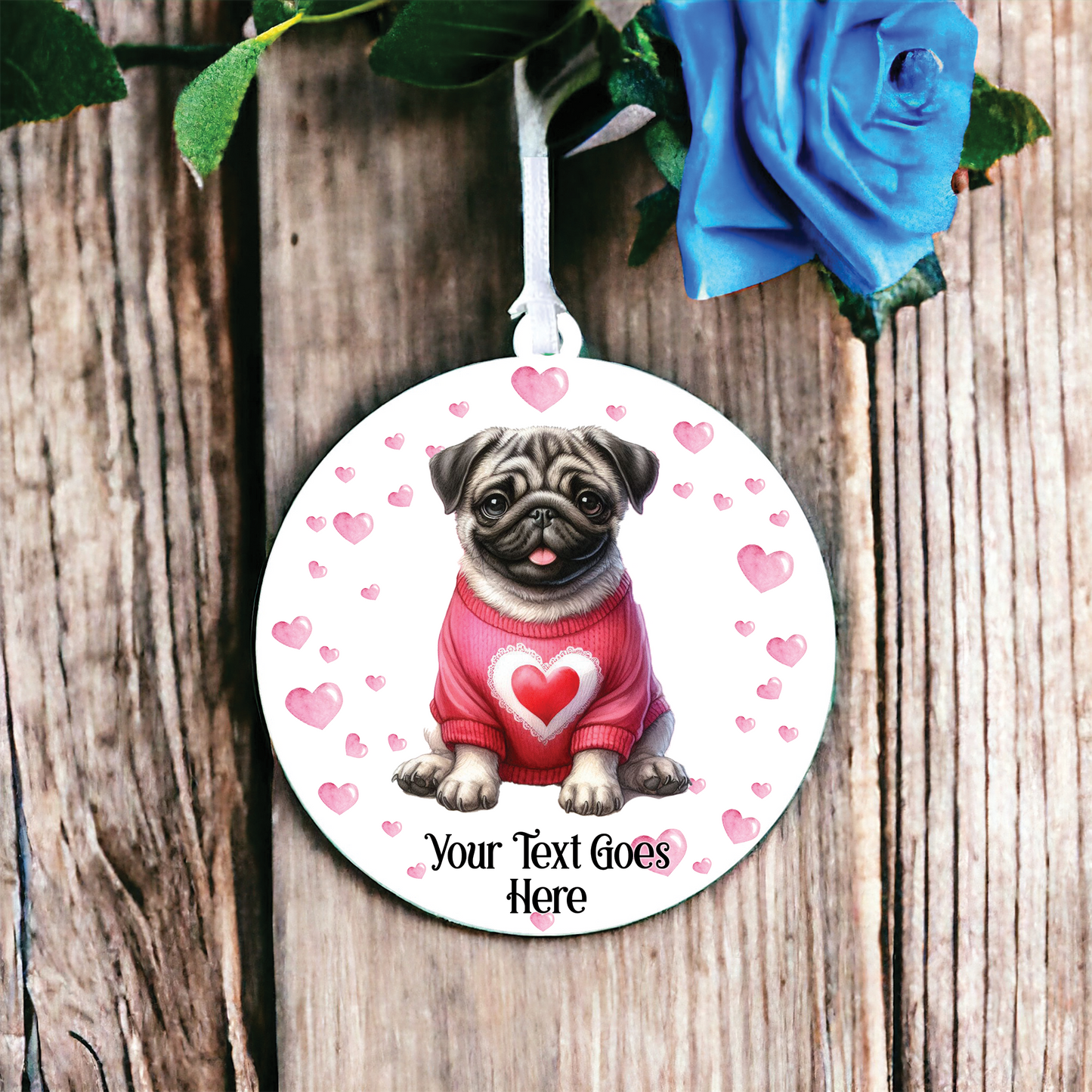 Personalised Pug Love Decoration