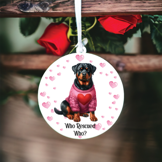 Personalised Rottweiler Love Decoration