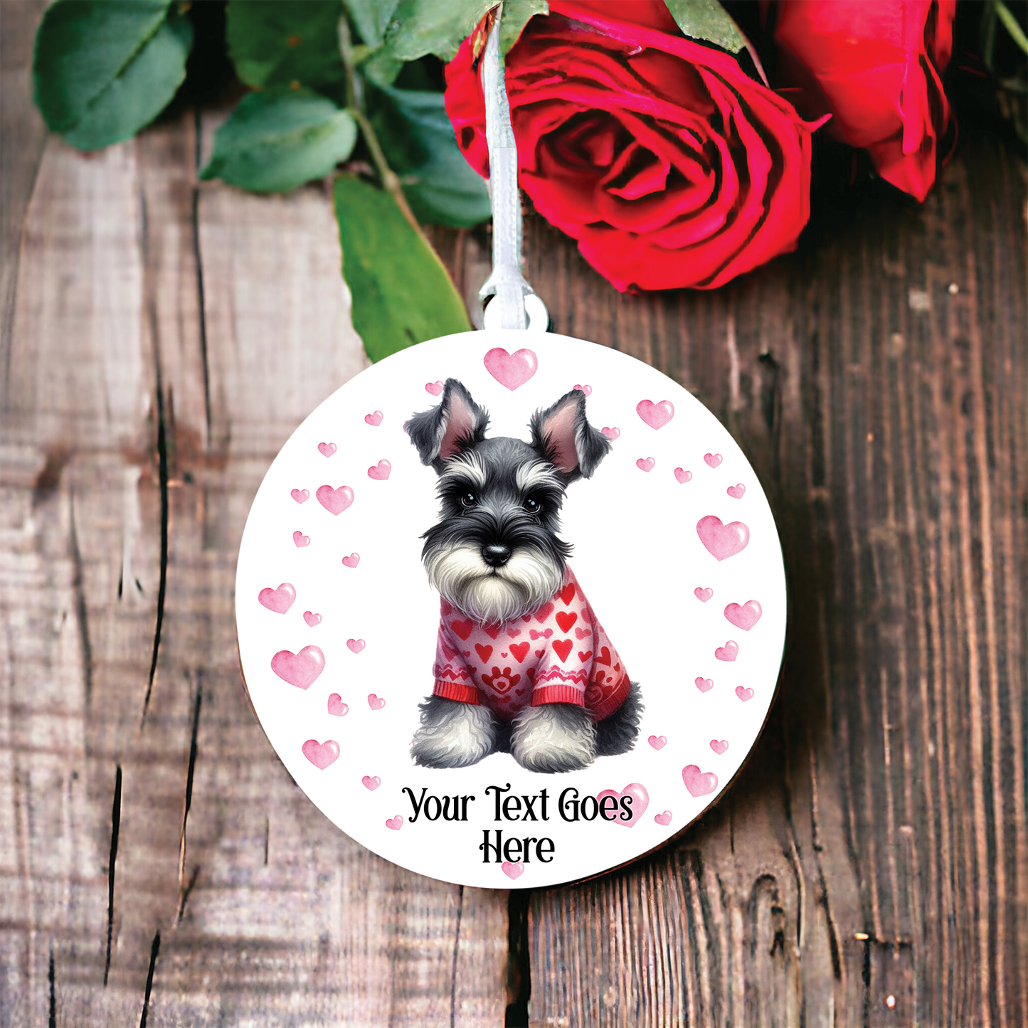 Personalised Schnauzer Love Decoration