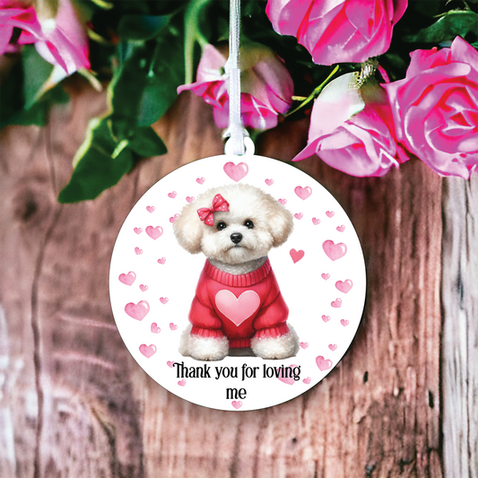 Personalised Bichon Frise Love Decoration