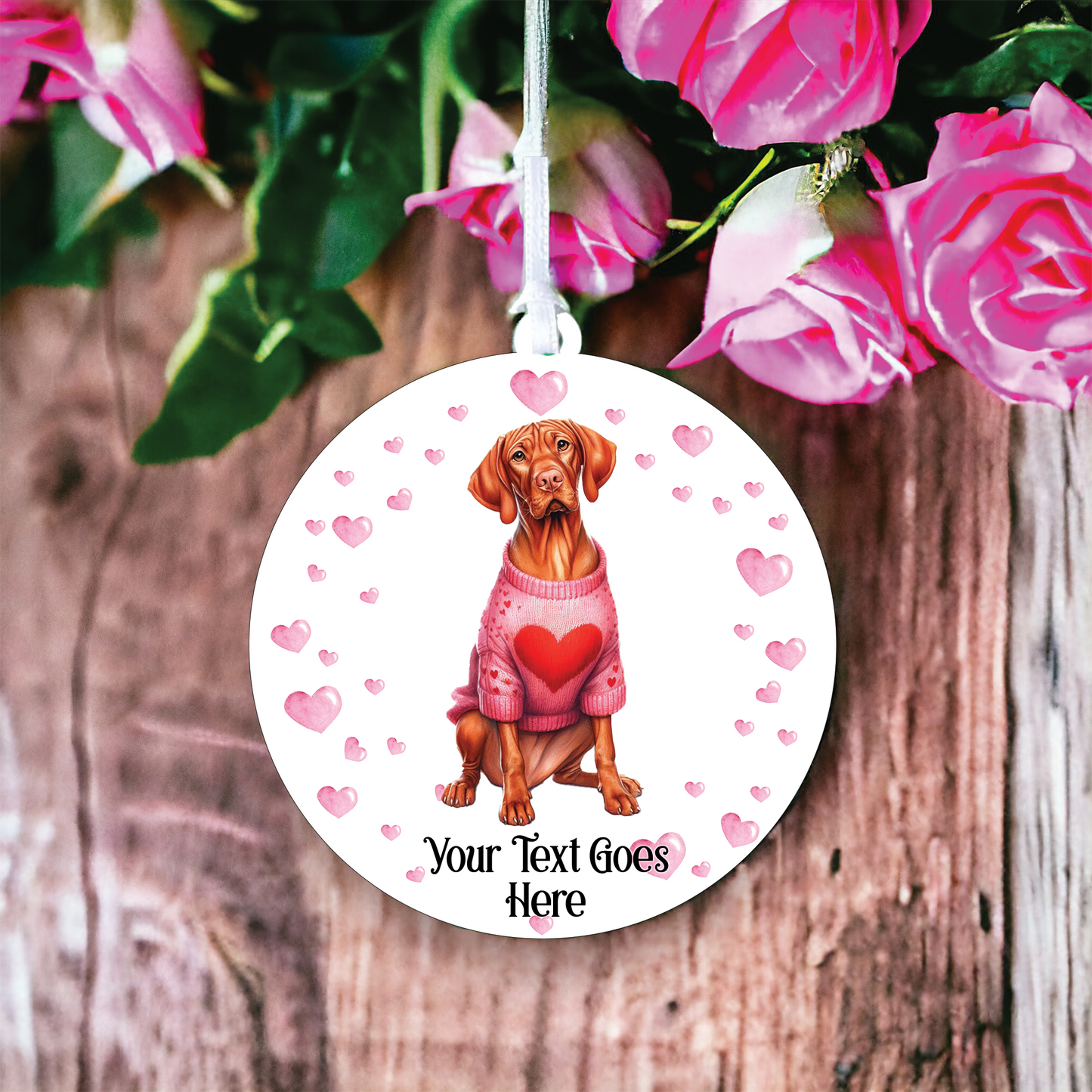 Personalised Vizsla Love Decoration