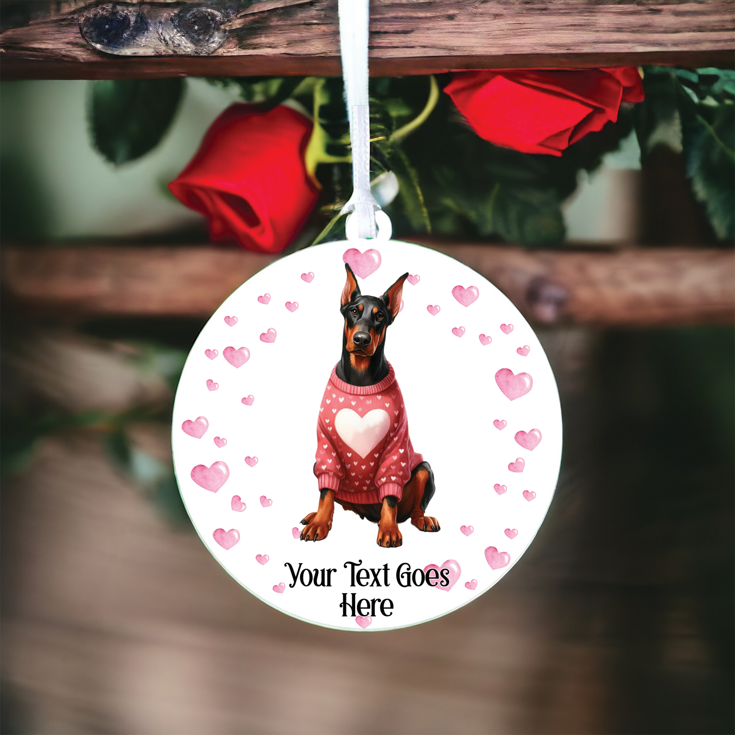 Personalised Doberman Pinscher Love Decoration