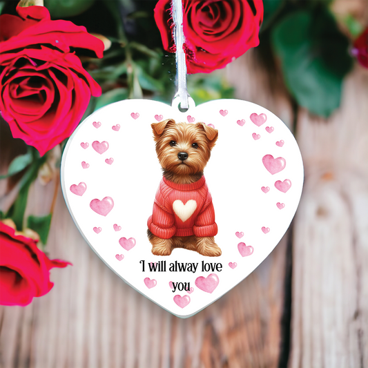 Personalised Norfolk Terrier Love Decoration