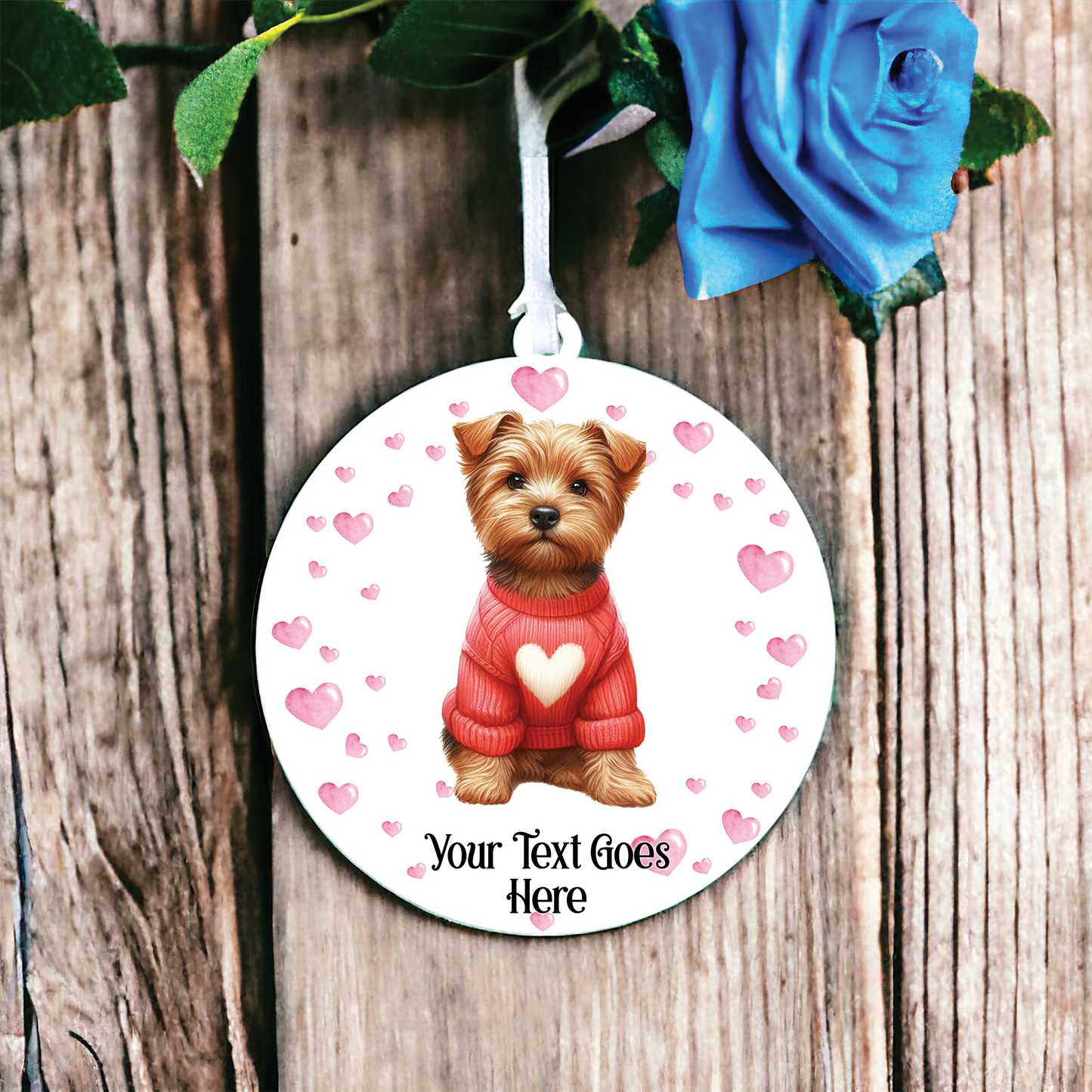 Personalised Norfolk Terrier Love Decoration