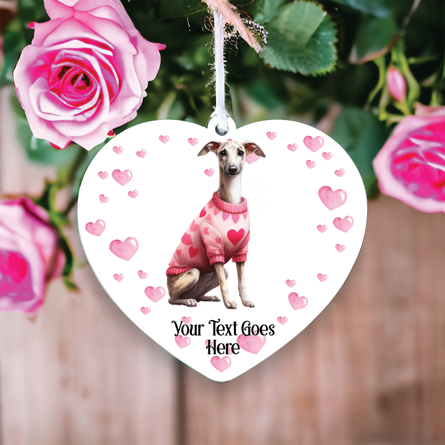 Personalised Whippet Love Decoration