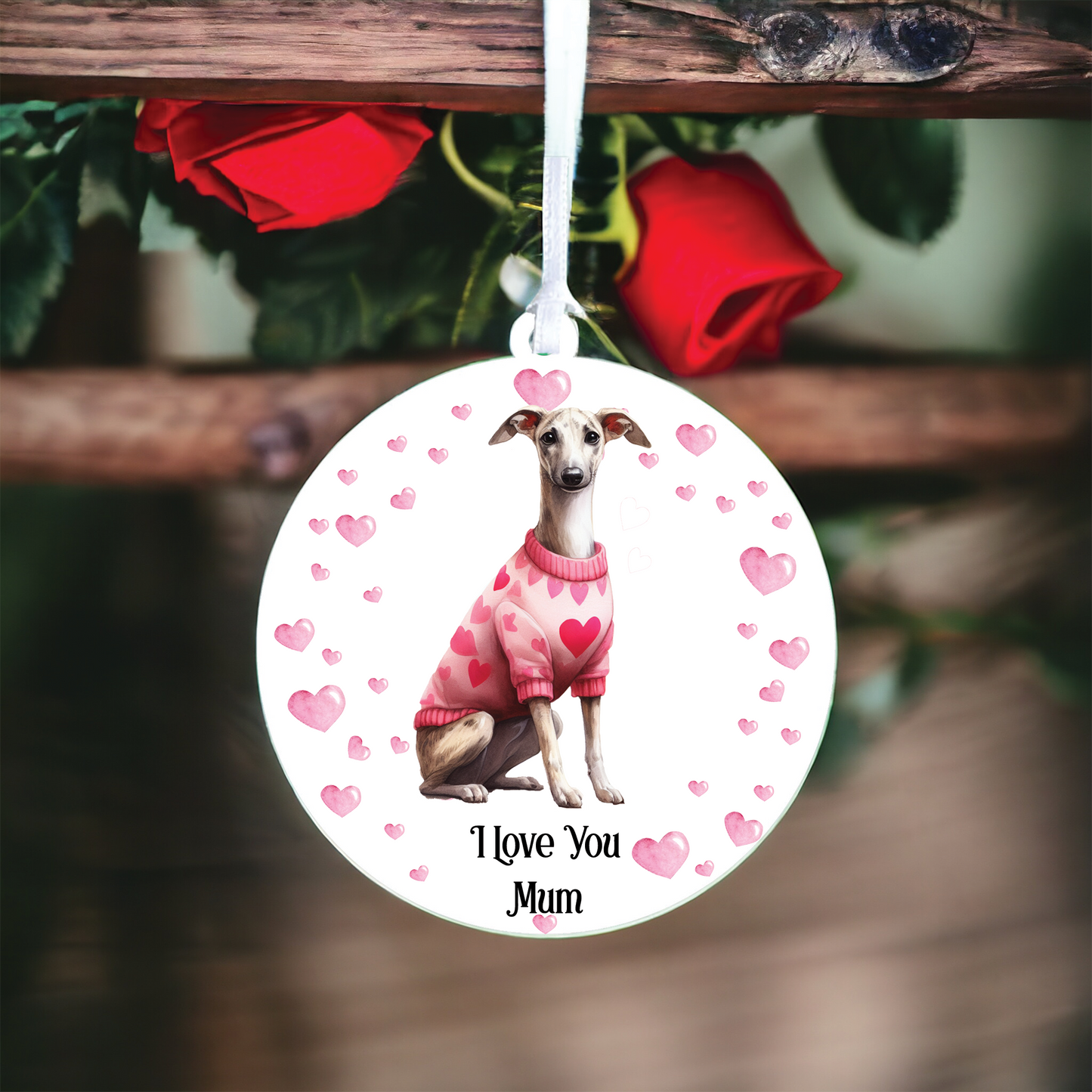 Personalised Whippet Love Decoration