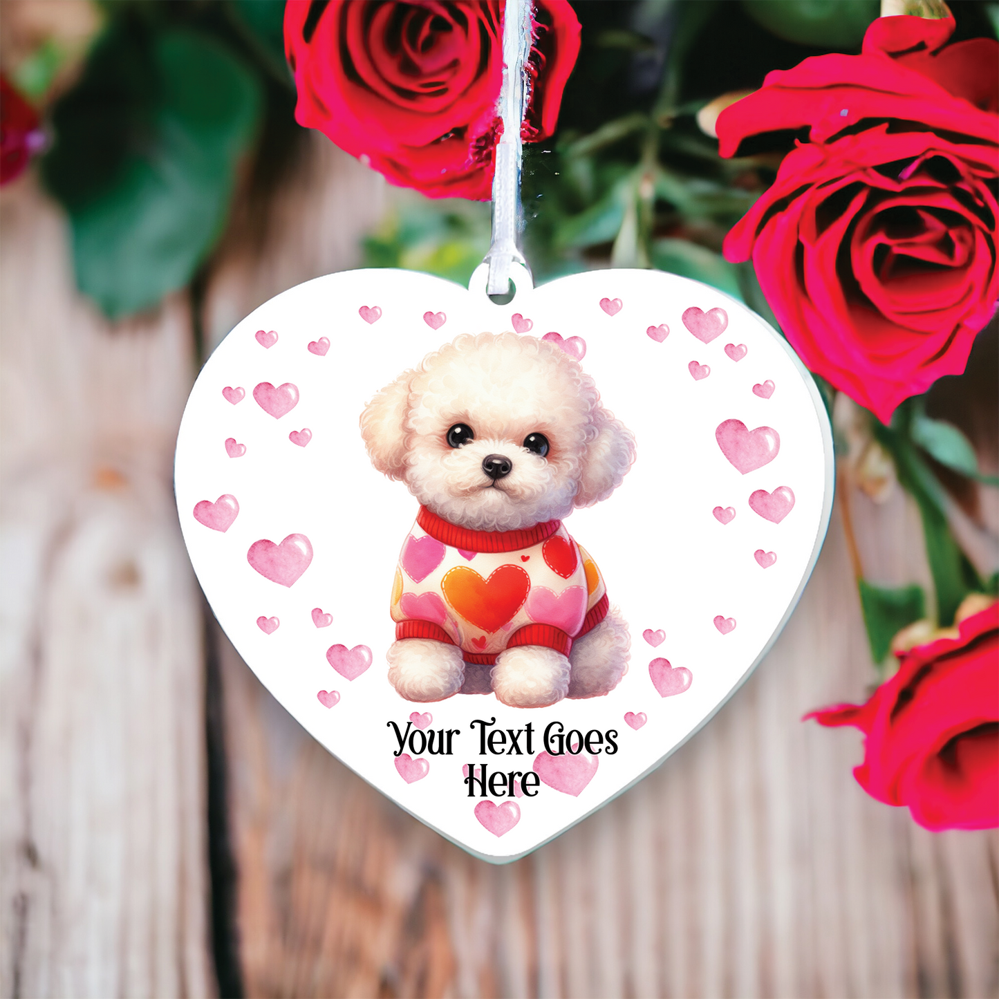 Personalised Bichon Frise Love Decoration B