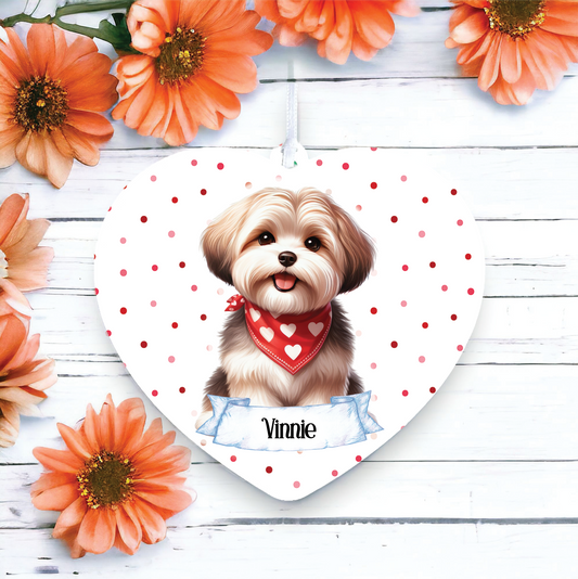 Personalised Cute Havanese In Red Bandana Decoration