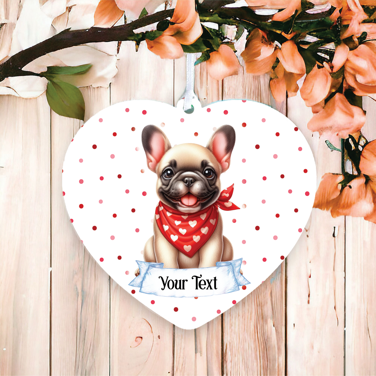 Personalised Cute French Bulldog In Red Bandana Decoration