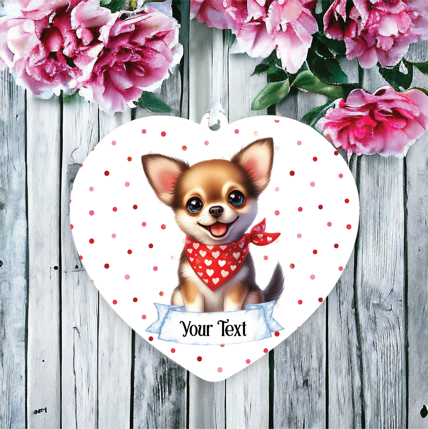 Personalised Cute Chihuahua In Red Bandana Decoration