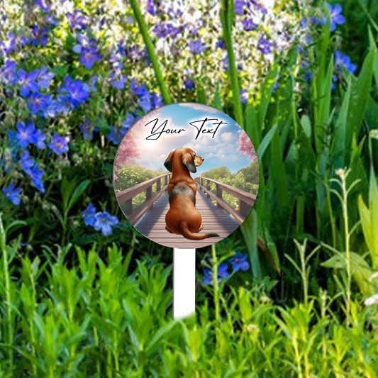 Personalised Bridge Dog Grave Marker - Dachshund