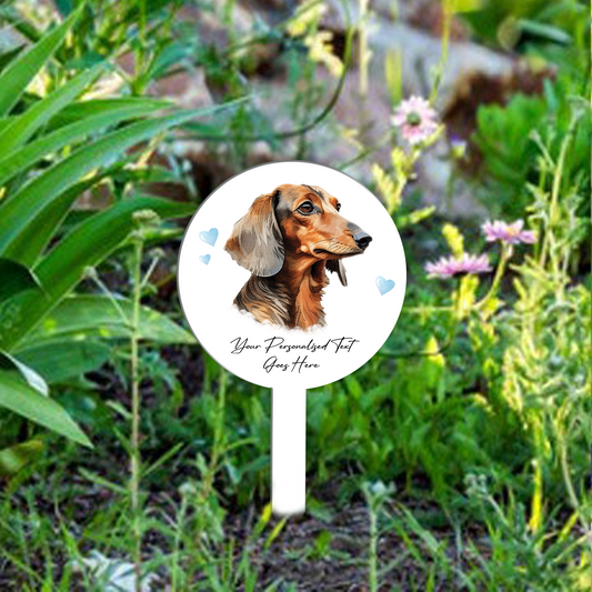 Personalised Dog Love Heart Grave Marker - Dachshund